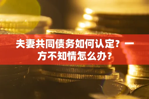 武汉夫妻共同债务如何认定？一方不知情怎么办？