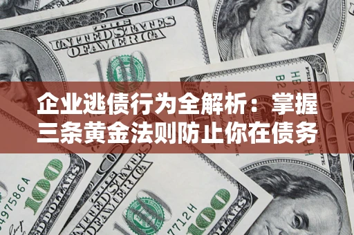 武汉企业逃债行为全解析：掌握三条黄金法则防止你在债务乱局中“踩雷”