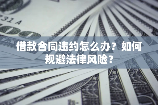 武汉借款合同违约怎么办？如何规避法律风险？